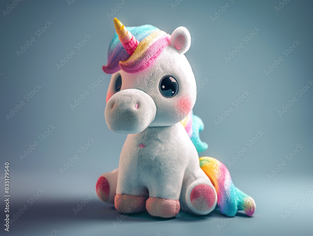 Cute kawaii squishy unicorn plush toy. Soft and fluffy with a beautiful background. Cute kawaii squishy unicorn plush toy. Soft and fluffy with a beautiful background.