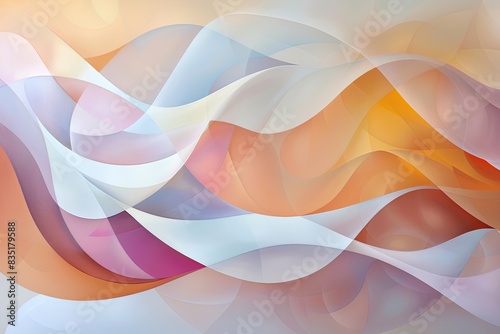 Gentle curves in light hues, creating a calming and abstract representation of health photo