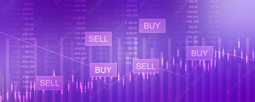 Fototapeta premium 2d illustration share market concept
