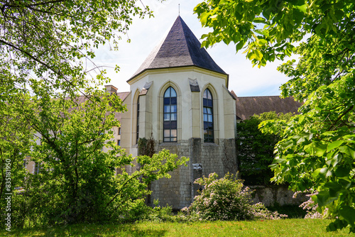 Royal Abbey of Saint-Séverin in Château-Landon, a rural village of the Gâtinais in the French department of Seine-et-Marne, Paris Region, France photo