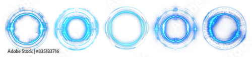 blue round technology effects set