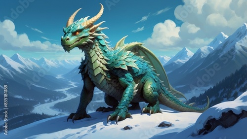 Dragon illustration like from fantasy games © Damian Sobczyk