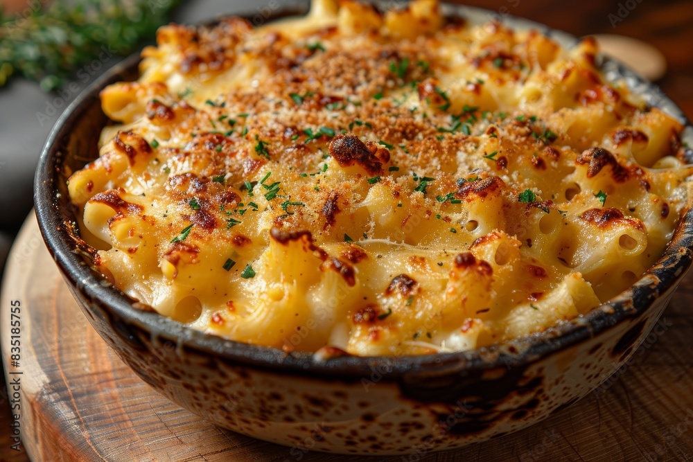 Mac and Cheese - Creamy macaroni with a golden cheese crust. Mac and Cheese - Creamy macaroni with a golden cheese crust.