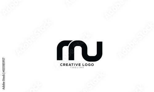 MU Abstract initial monogram letter alphabet logo design