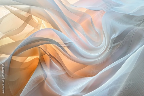 Gentle curves in light hues, creating a calming and abstract representation of health photo