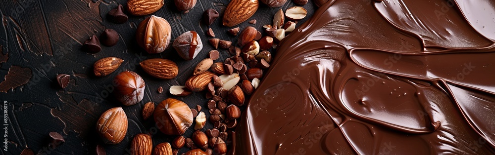 Tempting Melted Chocolate Symphony with Nuts Tempting Melted Chocolate Symphony with Nuts