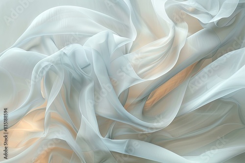 Gentle curves in light hues, creating a calming and abstract representation of health photo