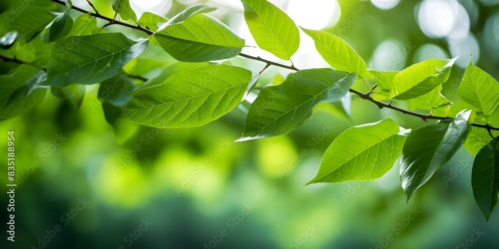 Blurred green tree leaves with soft focus bokeh background and gradient filter. Concept Nature, Photography, Blurred Background, Bokeh Effect, Visual Effects Blurred green tree leaves with soft focus bokeh background and gradient filter. Concept Nature, Photography, Blurred Background, Bokeh Effect, Visual Effects