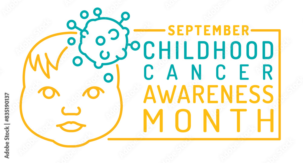 Childhood cancer, tumor in kids international month.