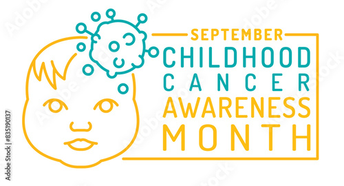 Childhood cancer, tumor in kids international month.