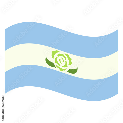 Wavy Achillean Pride Flag Isolated in White