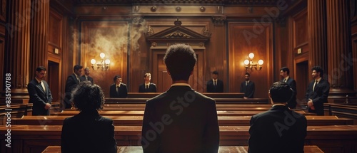 Justice Concept: lawyers are standing in the hall of justice © Media Srock