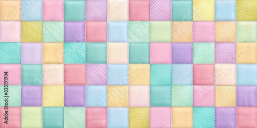 Abstract background featuring colorful squares in pastel hues with fabric textures , aesthetic, abstract, background, squares, colorful, pastel, fabric, textures, design, artistic, wallpaper photo