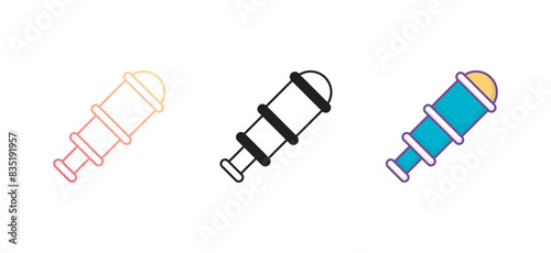 Monocular icon design with white background stock illustration