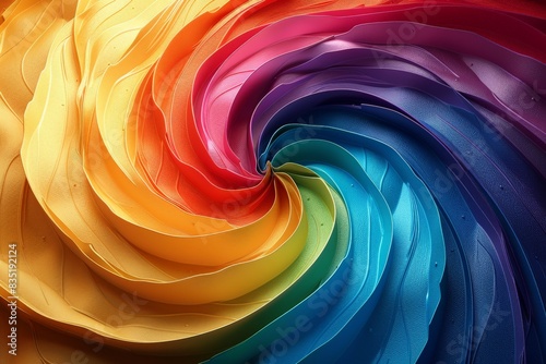 This image presents a swirling fusion of warm and cool tones, creating a captivating visual effect