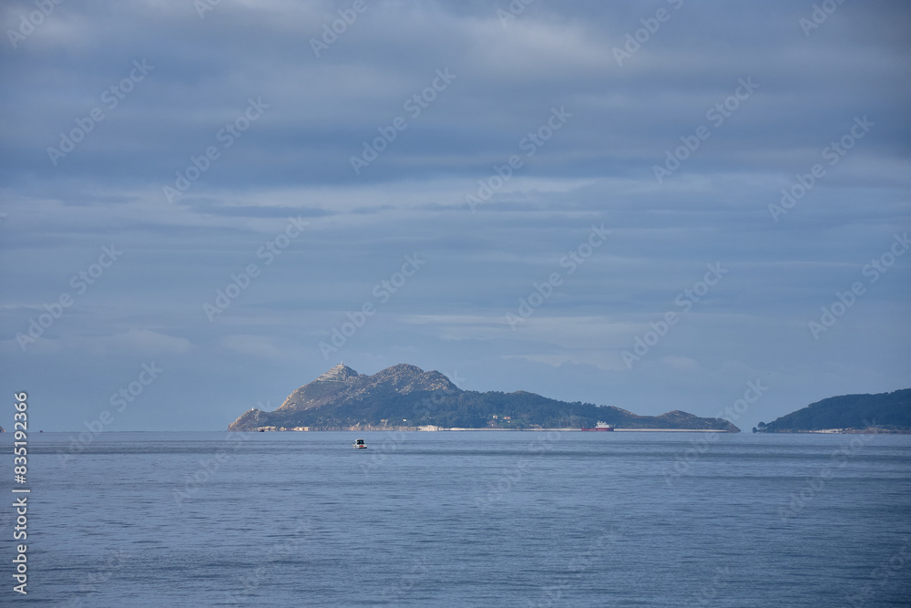 The Cies Islands in Vigo Pontevedra seen from the Bouzas breakwater The Cies Islands in Vigo Pontevedra seen from the Bouzas breakwater