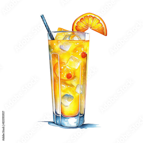 Harvey Wallbanger Cocktail, Harvey Wallbanger Cocktail Illustration photo