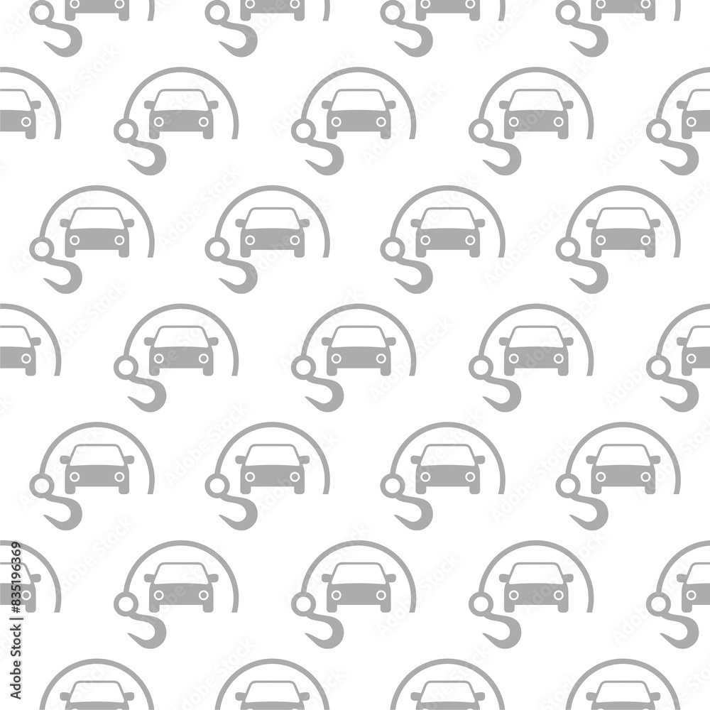 Obraz premium Car towing hook icon seamless pattern on white
