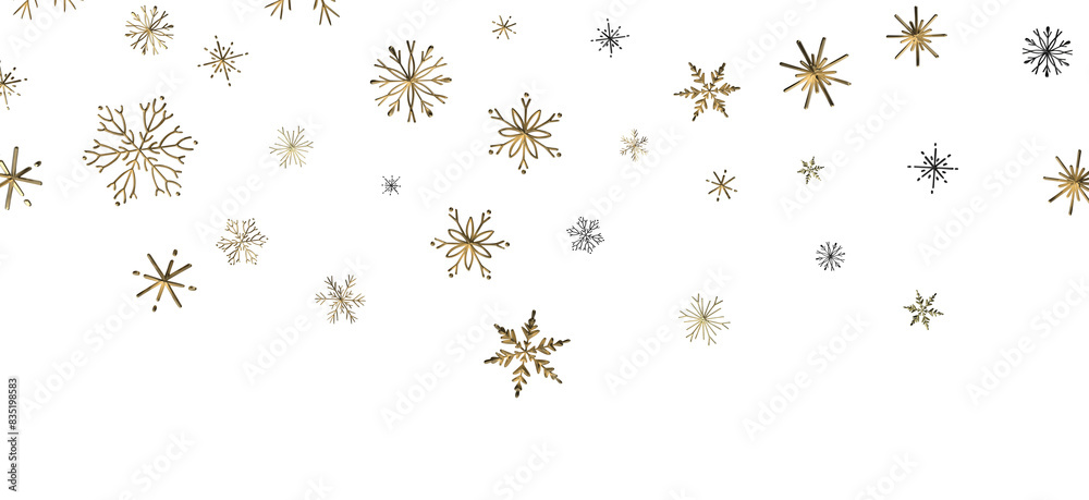 With Realistic Snowflakes Overlay On Light Silver Backdrop. Xmas Holidays