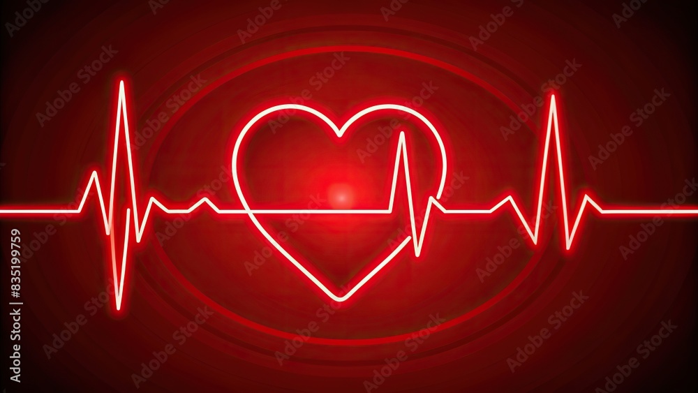 Red heartbeat line icon representing health and cardiology analysis ...
