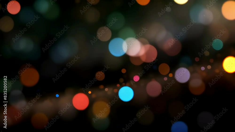 Multicoloured bokeh lights loop video