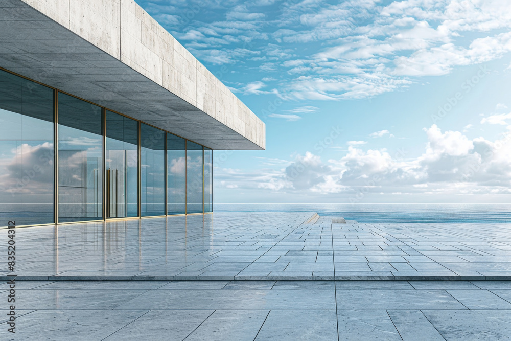 Obraz premium Concrete outdoor square building,Empty architectural background.