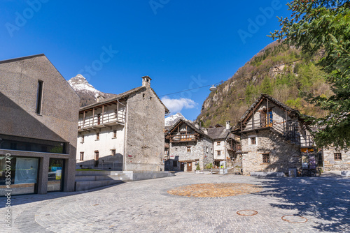 Sonogno Village view in Valle Verzasca of Switzerland photo