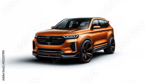 Sleek and Modern Orange SUV with Sharp Angular Lines and Prominent Front Grille © Pankaj