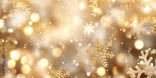 A background of light gold and white with sparkly little snowflakes, creating an atmosphere full of festive joy for Christmas and New Year's Day