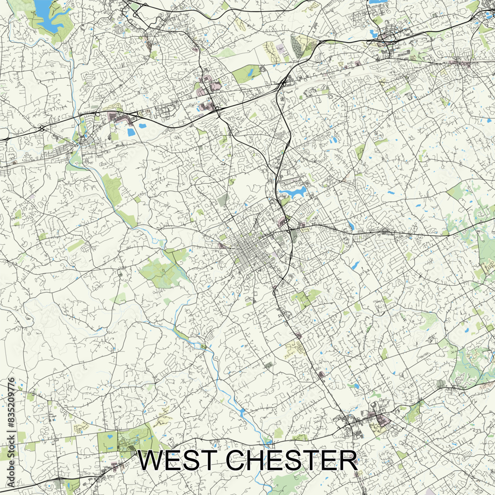 Fototapeta premium West Chester, Pennsylvania, United States map poster art