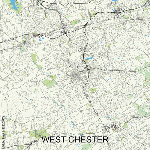 West Chester  Pennsylvania  United States map poster art