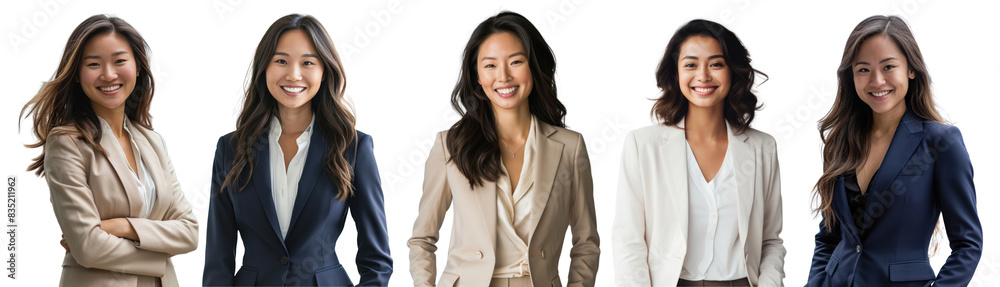 PNG confidence Asian business woman cut out element set PNG confidence Asian business woman cut out element set