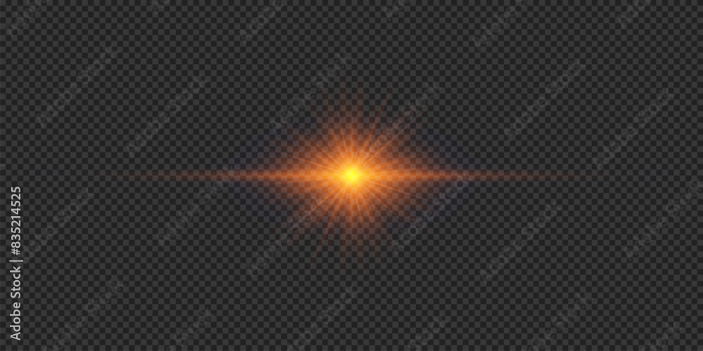 Orange horizontal light effect of lens flares Orange horizontal light effect of lens flares