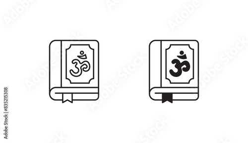 Indian Book icon design with white background stock illustration