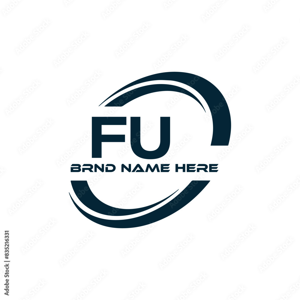 Obraz premium FU logo. F U design. White FU letter. FU, F U letter logo design. F U letter logo design in FIVE, FOUR, THREE, style. letter logo set in one artboard. F U letter logo vector design. 