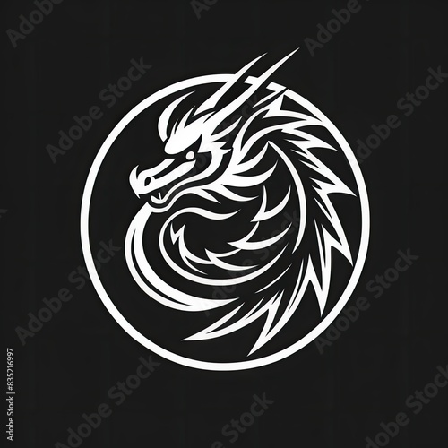 dragon vector design. chinese new year shio. logo gaming. icon apps. tatto art. simple desain. minimalist. symbol. animal character. cool. wallpaper. 4k. 8k. ai © Rahmat 