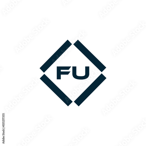 FU logo. F U design. White FU letter. FU, F U letter logo design. F U letter logo design in FIVE, FOUR, THREE, style. letter logo set in one artboard. F U letter logo vector design. 