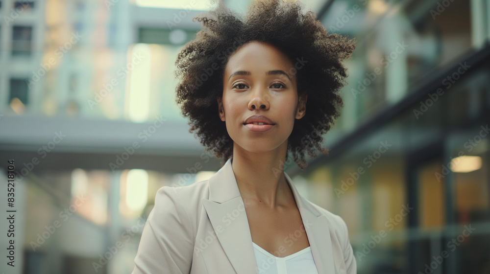 Confident businesswoman in modern urban setting Confident businesswoman in modern urban setting