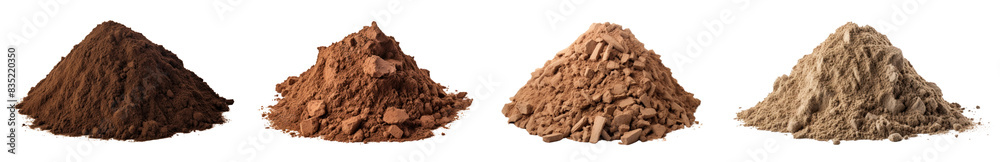Soil powder ground png cut out element set Soil powder ground png cut out element set