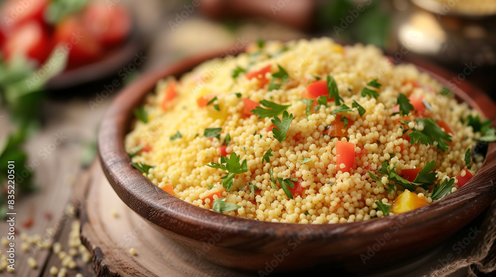 Bowl of Couscous with Vegetables and Herbs Bowl of Couscous with Vegetables and Herbs