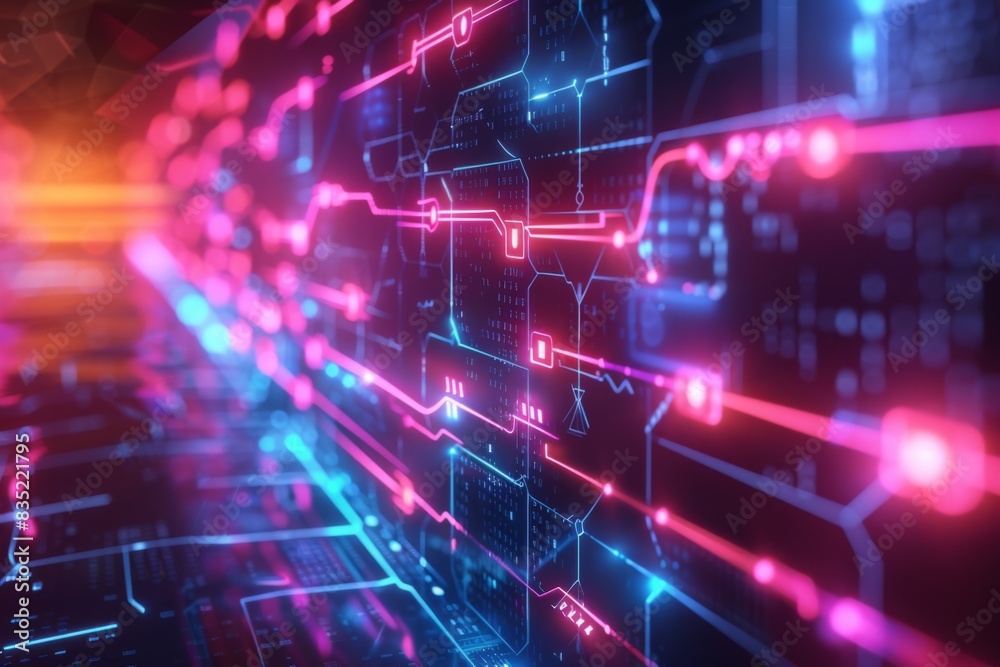 Cyber Security Data Transfer illustration created with Generative AI Cyber Security Data Transfer illustration created with Generative AI