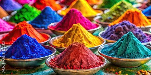 Vibrant colorful powder for color festival and rangpanchami art , festival, celebration, colorful, powder, vibrant, colors, tradition, Indian, rangpanchami, holi, fun, bright, festive photo