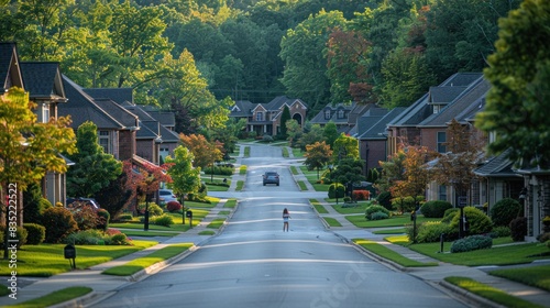 street lined with house and tree © oktzz