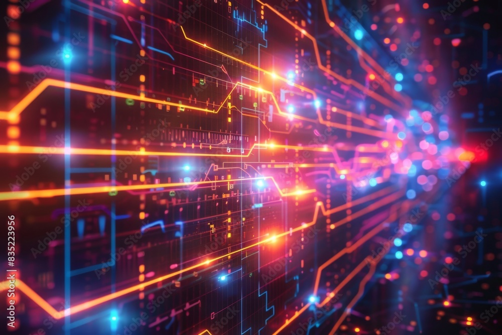 Cyber Security Data Transfer illustration created with Generative AI Cyber Security Data Transfer illustration created with Generative AI