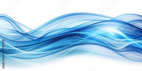 Abstract light air effect with cold blue air currents and streams of fresh breeze on white background, wind, cold, blue, air currents, abstract, light, effect, breeze, streams, fresh