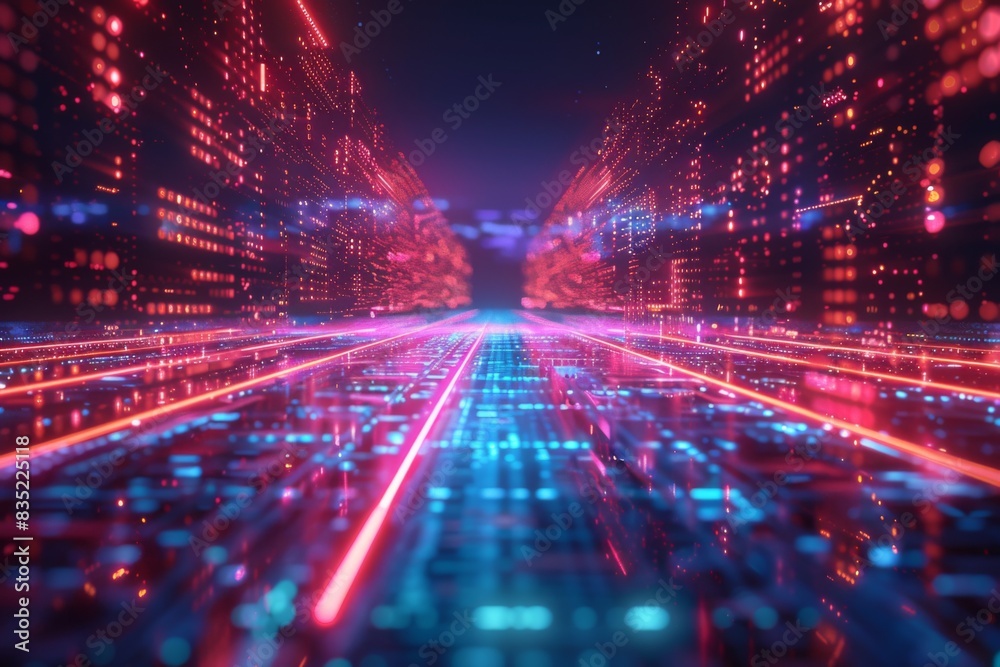 Cyber Security Data Transfer illustration created with Generative AI Cyber Security Data Transfer illustration created with Generative AI