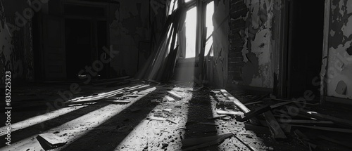 Eerie shadows in an abandoned house photo