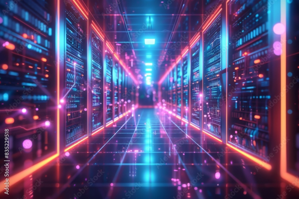 Cyber Security Data Transfer illustration created with Generative AI Cyber Security Data Transfer illustration created with Generative AI