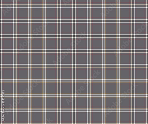 Plaid pattern, watercolor grey, black, white, red, seamless for textiles, designs for trousers, skirts or decorative fabrics. Vector illustration.