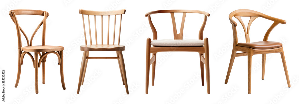 Wooden chair png cut out element set Wooden chair png cut out element set